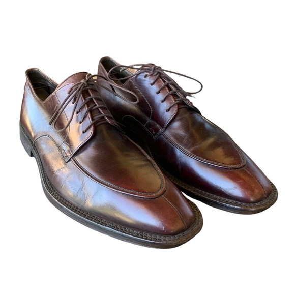 Hugo Boss Burgundy Leather Derby Shoes - Picture 1 of 5